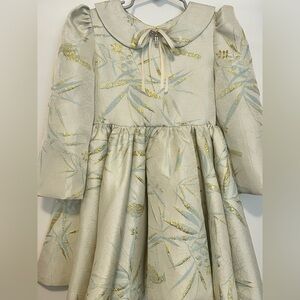 Elegant Cream and Gold Kids Formal Dress